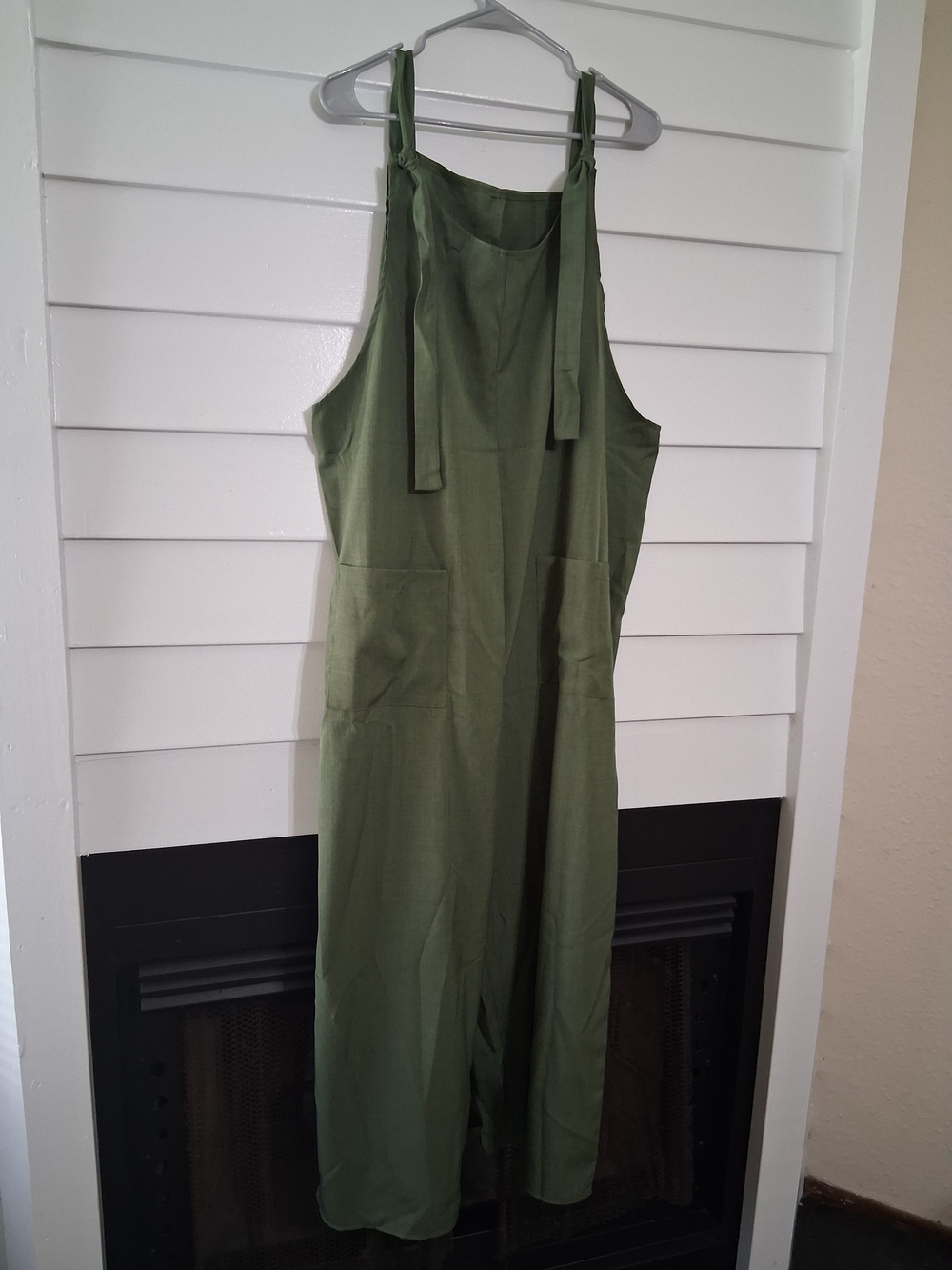 Olive Green Tie-Strap Jumpsuit